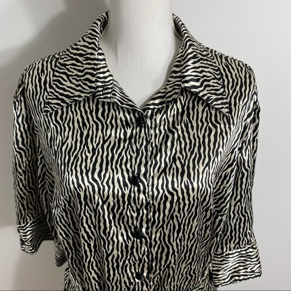 Lane Bryant Zebra Print Dress 14/16 Button Down - Picture 7 of 11